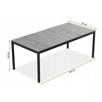 KETER Tavolo da giardino Deco Porto Nova 200 effetto frassino/nero