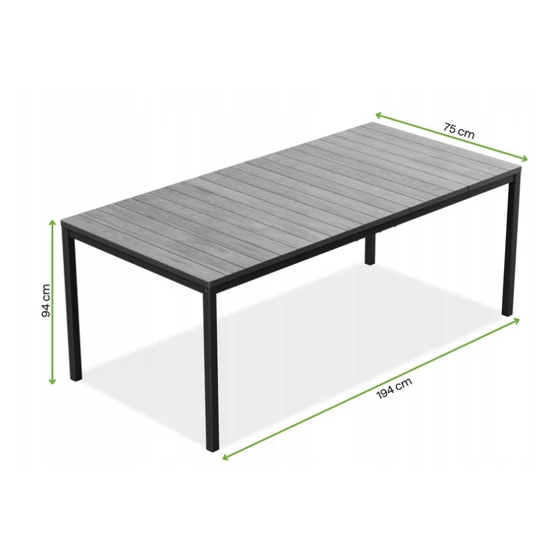 KETER Tavolo da giardino Deco Porto Nova 200 effetto frassino/nero