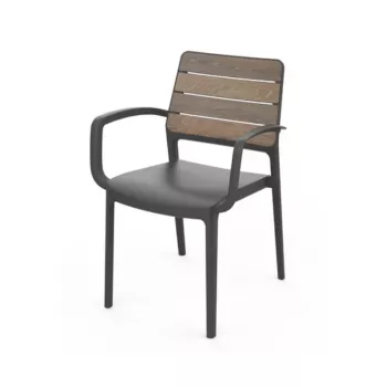 KETER Poltrona da giardino Deco Porto noce/grigio