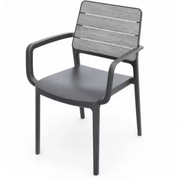 KETER Poltrona da giardino Deco Porto grigio chiaro/grigio