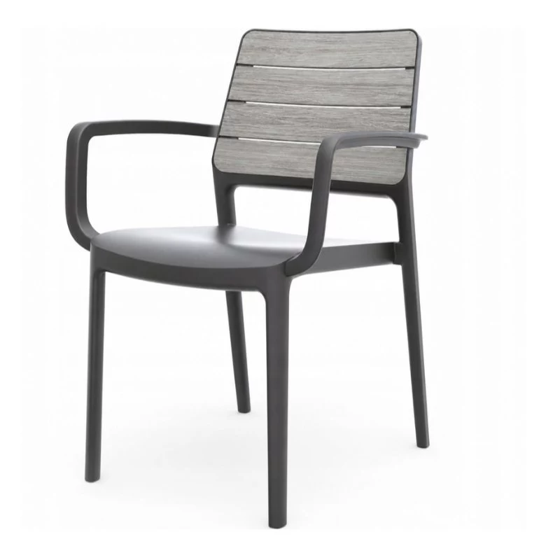 KETER Poltrona da giardino Deco Porto grigio chiaro/grigio