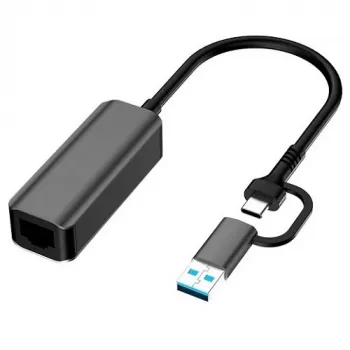 EXTRA DIGITAL Adattatore USB 3.0 A/ USB-C - RJ45, 1000Mbps, 0,15m