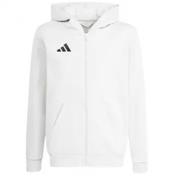 Felpa con zip integrale adidas Entrada 26 Full Zip bambino bianco KH1783 164cm