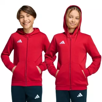 Felpa con zip integrale adidas Entrada 26 Full Zip bambino rosso KH1781 116cm