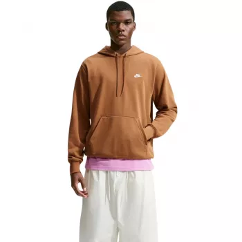 Felpa con cappuccio Nike Club FT PO uomo marrone chiaro FN3866 270 2XL