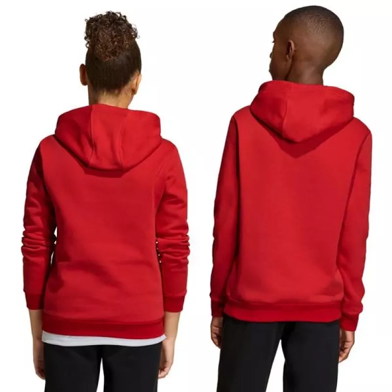 Felpa con cappuccio bambino adidas Entrada 26 Hoody rosso JZ6568 128cm