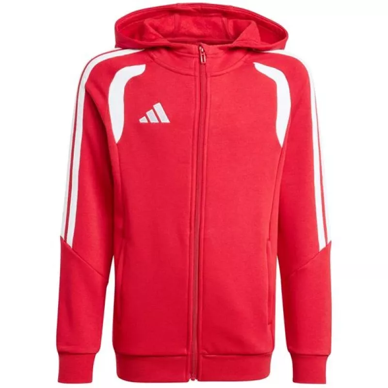 Felpa con cappuccio full zip bambino adidas Tiro 26 League rosso KF9101 152cm