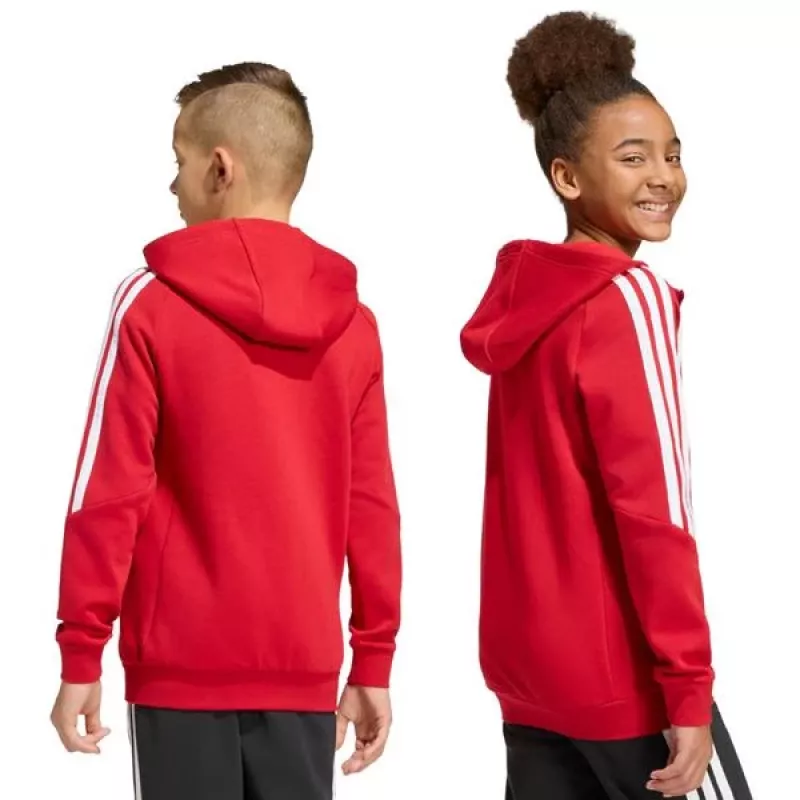Felpa con cappuccio full zip bambino adidas Tiro 26 League rosso KF9101 152cm