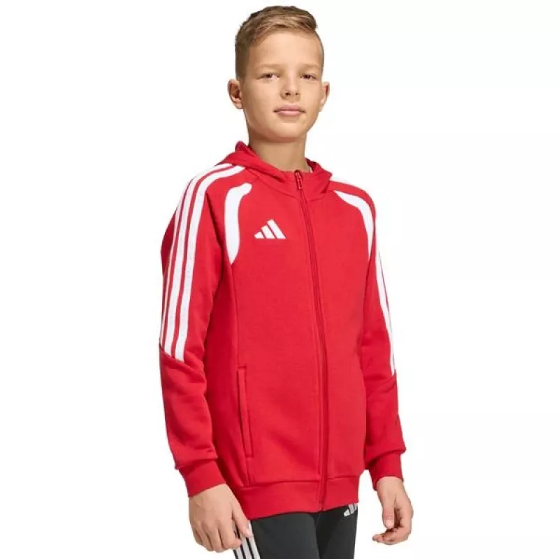 Felpa con cappuccio full zip bambino adidas Tiro 26 League rosso KF9101 152cm