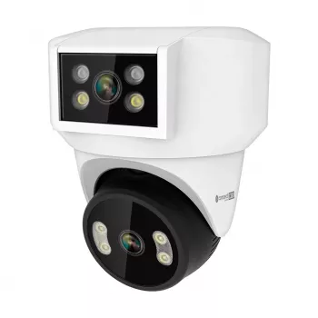 Telecamera WiFi KRUGER & MATZ Kruger&Matz Connect C180 2x obiettivo PTZ 360° 2K Tuya Smart Life colore di notte audio IA