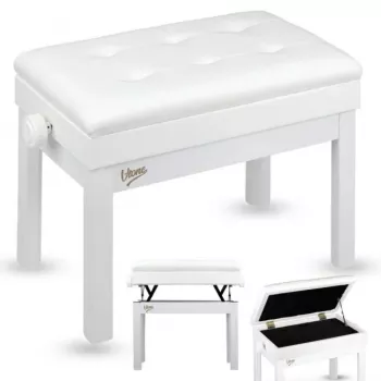 Panchetta per pianoforte V-TONE PB2 WH, bianca, in similpelle