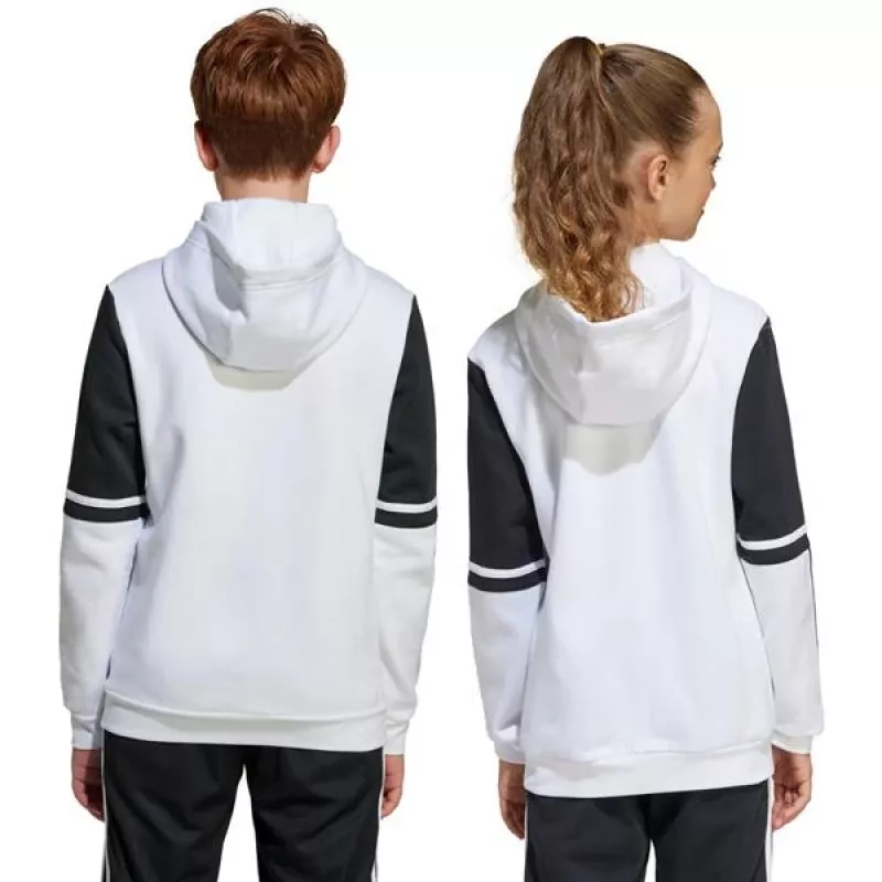 Felpa con cappuccio adidas Squadra 25 Sweat Hoody bambino bianco JD4807 128cm