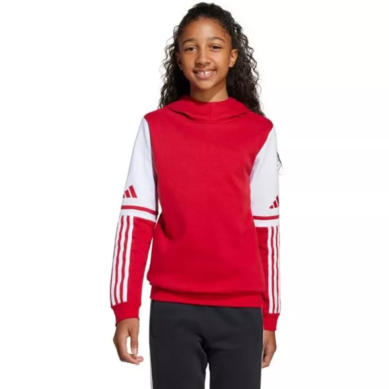 Felpa con cappuccio adidas Squadra 25 Sweat Hoody bambino rosso JD4805 128cm