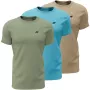 4F M4481 T-shirt uomo confezione da 3 verde, blu, beige 4FWSS26TTSHM4481 90S M