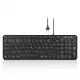 Perixx PERIBOARD-213 DE B Tastiera USB con filo, layout tedesco (QWERTZ), switch a forbice, nero