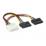 EXSYS Cavo di alimentazione SATA a Y 4 pin Molex su 2x 15 pin SATA, 15cm EX-K3611