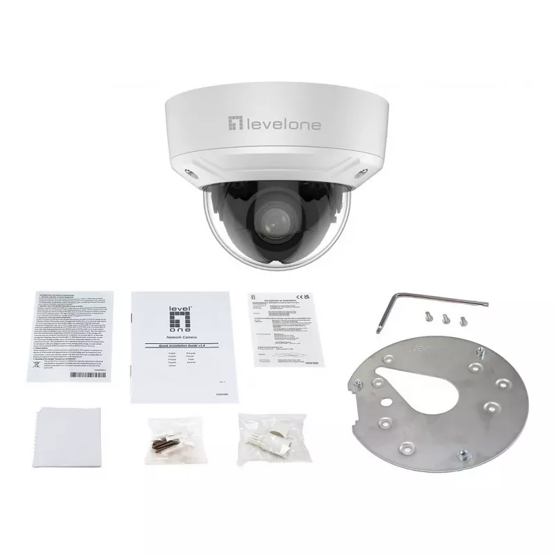 LevelOne FCS-3461 telecamera IP dome 2MP zoom 4x H.265 PoE interno/esterno