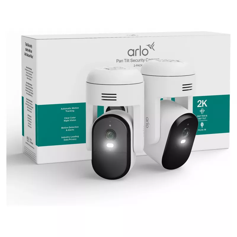 Arlo Essential 3 telecamera di sorveglianza 2K PTZ (confezione da 2, bianco)