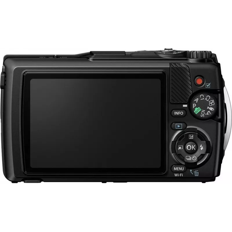 OM System Tough TG-7 nera fotocamera compatta robusta, 12 MP, video 4K, impermeabile 15m