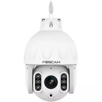FOSCAM SD8P telecamera esterna con rotazione/inclinazione e Wi-Fi, 8MP 4K, zoom ottico 4x, IP66, bianca