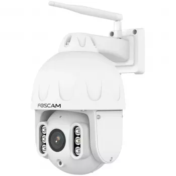 FOSCAM SD8P telecamera esterna con rotazione/inclinazione e Wi-Fi, 8MP 4K, zoom ottico 4x, IP66, bianca