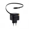 EFB Elektronik G352CE caricabatterie da parete GaN USB-C 35W con cavo retrattile 0,7m, PD3.0 e QC3.0, nero