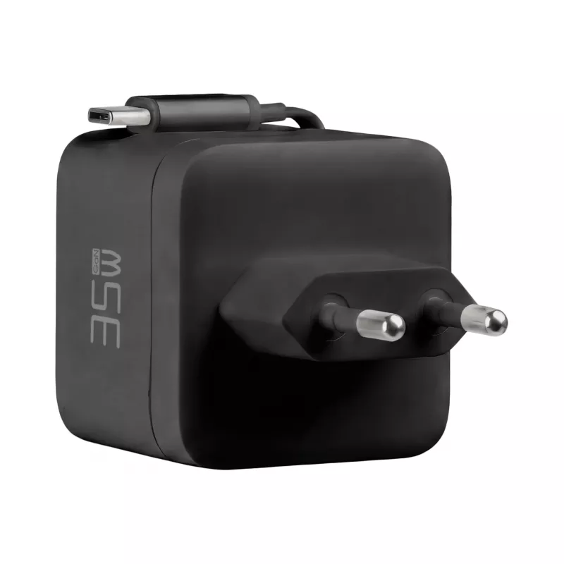 EFB Elektronik G352CE caricabatterie da parete GaN USB-C 35W con cavo retrattile 0,7m, PD3.0 e QC3.0, nero