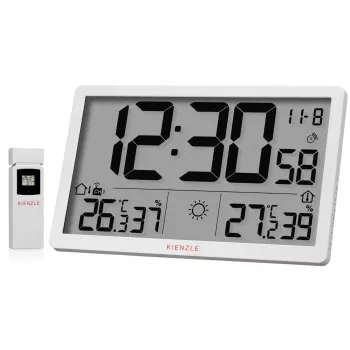 KIENZLE Jumbo NEO LCD orologio da parete con stazione meteo bianco