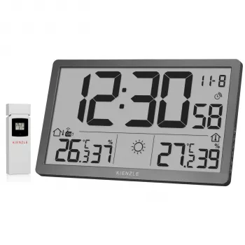 KIENZLE Jumbo NEO LCD orologio da parete con stazione meteo grigio