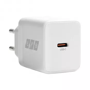 EFB Elektronik G301CE set caricabatterie USB-C GaN 30W con cavo USB-C 2m, bianco