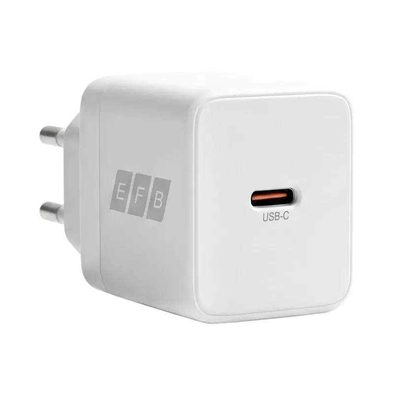 EFB Elektronik G301CE set caricabatterie USB-C GaN 30W con cavo USB-C 2m, bianco