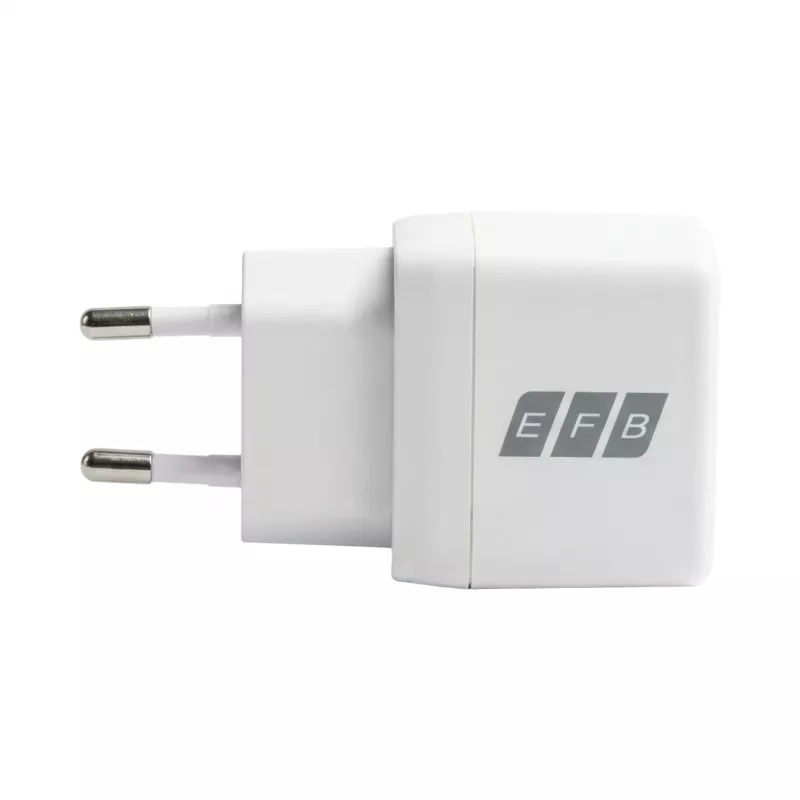 EFB Elektronik G201CE set caricabatterie da parete USB-C GaN 20W con cavo USB-C 2m, PD3.0 e QC3.0, bianco