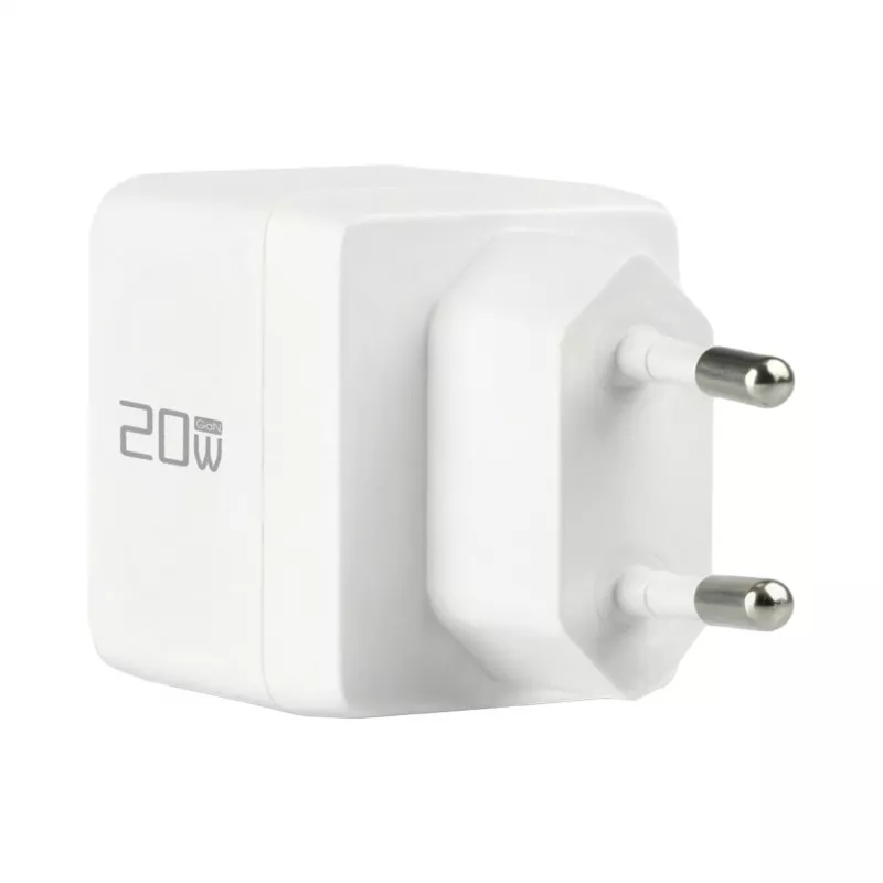 EFB Elektronik G201CE set caricabatterie da parete USB-C GaN 20W con cavo USB-C 2m, PD3.0 e QC3.0, bianco