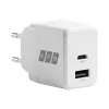 EFB Elektronik G301A1CE set caricabatterie da parete GaN 30W USB-C PD3.0 + USB-A QC3.0 con cavo USB-C 2m, bianco