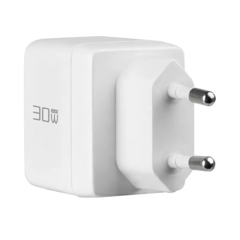 EFB Elektronik G301A1CE set caricabatterie da parete GaN 30W USB-C PD3.0 + USB-A QC3.0 con cavo USB-C 2m, bianco