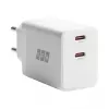 EFB Elektronik G452CE set caricabatterie da parete GaN dual USB-C 45W con cavo USB-C 2m, bianco