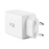 EFB Elektronik G452CE set caricabatterie da parete GaN dual USB-C 45W con cavo USB-C 2m, bianco
