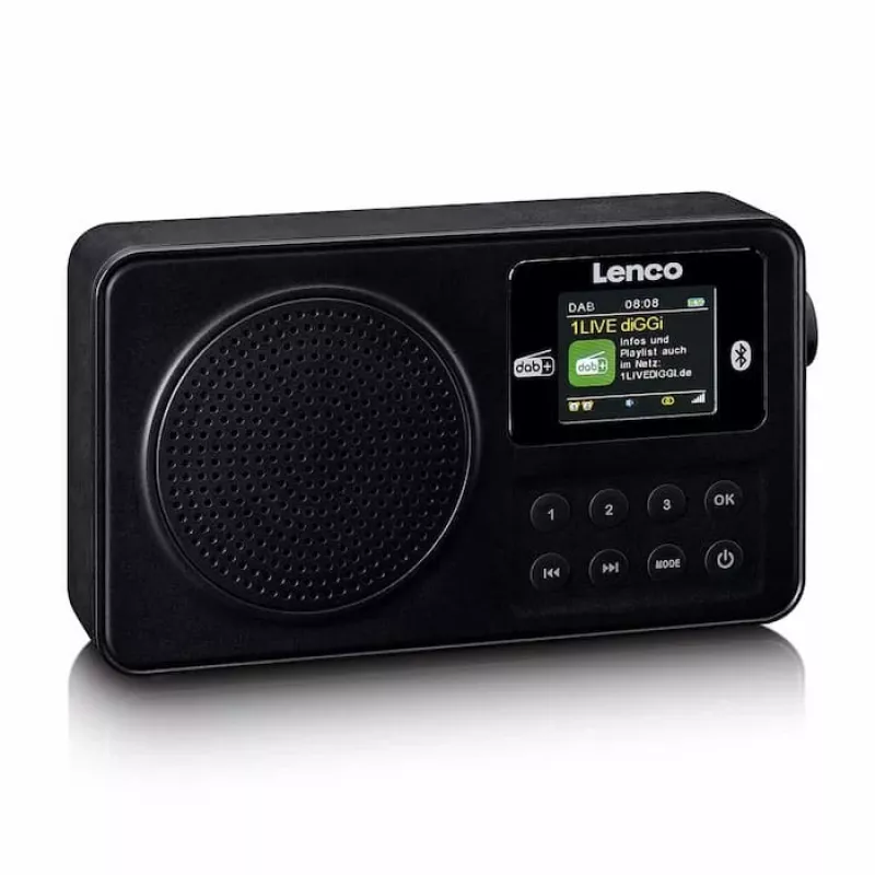 Lenco PDR-033BK radio DAB+/FM portatile con Bluetooth e batteria ricaricabile - nero