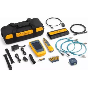 Fluke Networks LinkIQ Duo kit tester per cavi Ethernet industriali e reti con adattatori M12, PoE, fino a 10 Gb/s, Li-Ion, CAT 3-8 6029135