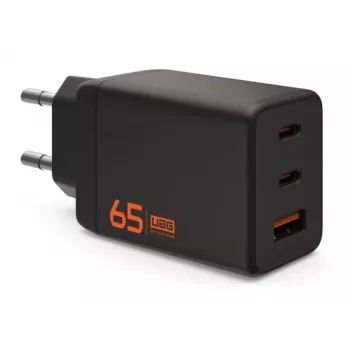 UAG SRGE caricabatterie da parete GaN 65W - 2x USB-C, 1x USB-A, nero