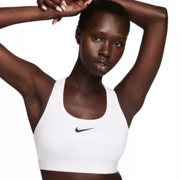 Nike Swoosh Reggiseno sportivo supporto medio bianco XL