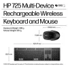 HPINC HP 725 - Set tastiera e mouse - multifunzionale, ricaricabile, alimentato con supercondensatore - full size - wireless - Nightfall Black -