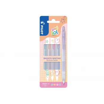 Set penne gel PILOT pop'lol pastello 0,4 mm, colori assortiti, 4 penne (BL-PL-7-KUV/P/O/G-S4P)