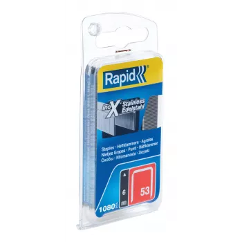 RAPID TOOLS Punti a filo sottile Tipo 53, 6 mm, acciaio inox, confezione piccola, su cartoncino con foro euro, 1 pz. (40109509)