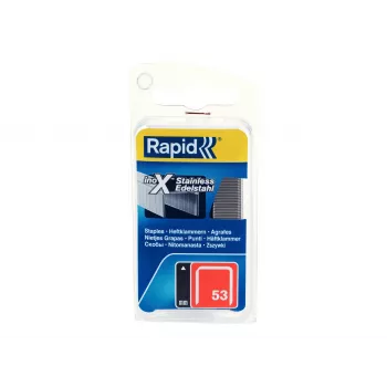 RAPID TOOLS Punti a filo sottile Tipo 53, 6 mm, acciaio inox, confezione piccola, su cartoncino con foro euro, 1 pz. (40109509)