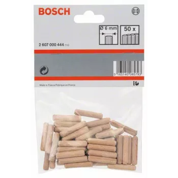 Bosch Tasselli per legno 6 mm x 30 mm, 50 pezzi 2607000444