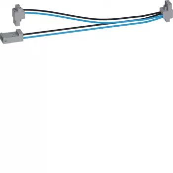 Hager Y-Splitter Set cavi 2x200mm KU9S20YE nero/blu 1 connettore maschio a 2 connettori femmina