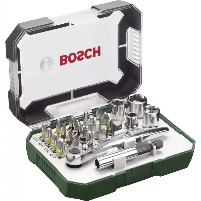 Bosch Accessories Promoline 2607017392 Set di 27 punte per avvitatore con punte a taglio, Phillips, Pozidriv, Torx e interne in valigetta