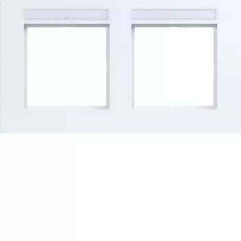Hager Lumière Design A.8 Cornice coprifrutto orizzontale 2 moduli, bianco luce lucido WAD8202WG