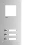 Hager RTQ103X Placca frontale per citofono Mono, 3 pulsanti di chiamata, alluminio argento anodizzato
